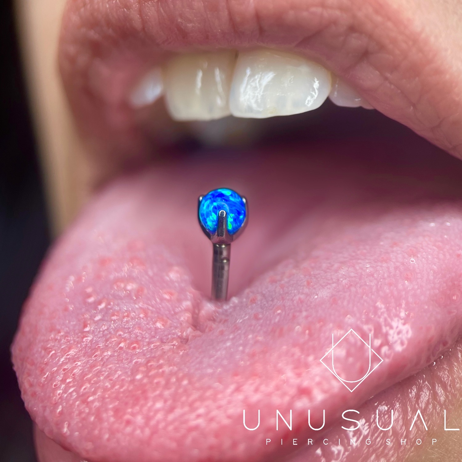 Blu Opal Tongue Piercing – UnusualPiercingShop.com