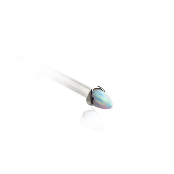 White Opal Spike Nipple Piercing - UnusualPiercingShop.com