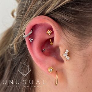 Flower Barbell Piercing - UnsualPiercingShop.com