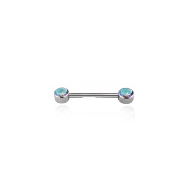 Rainbow Diamond Nipple Piercing - UnsualPiercingShop.com