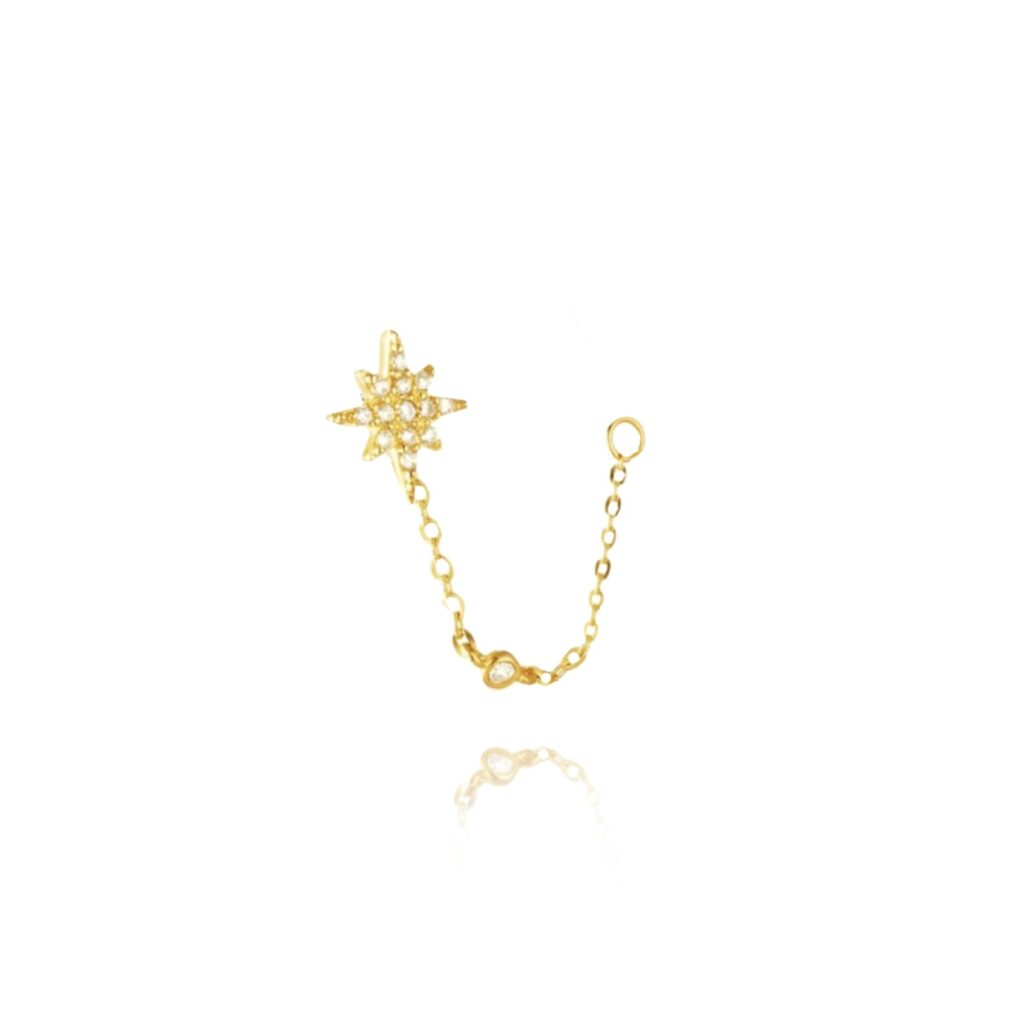 14kt North Star Chain Piercing - UnusualPiercingShop.com