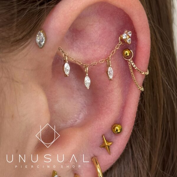 Janet | Catenina Piercing Oro 14kt - UnusualPiercingShop.com