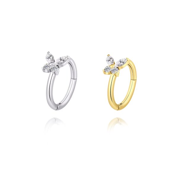 Butterfly - Clicker piercing Titanio - www-UnusualPiercingShop