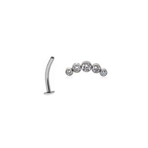 White Cluster Floating Navel Piercing - UnusualPiercingShop.com