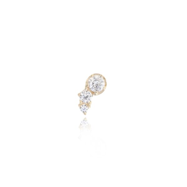 14kt Gold Curved Diamonds Piercing - UnusualPiercingShop.com