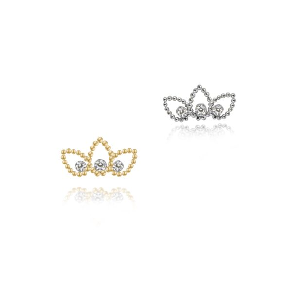 14kt Mini Crown Piercing - UnusualPiercingShop.com