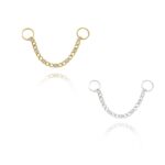 14kt Golden Sparkle Piercing Chain - UnusualPiercingShop.com