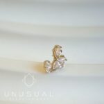 14kt Gold Triple Leaves Piercing - UnusualPiercingShop.com