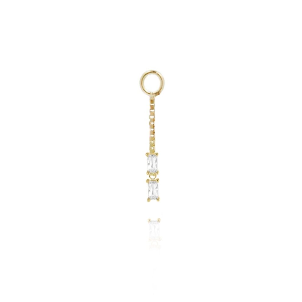 Pendant Baguette | Catenina piercing oro 14kt - UnusualPiercingShop.com